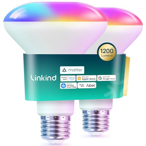 Matter BR30 Smart Light Bulbs (2 Count)