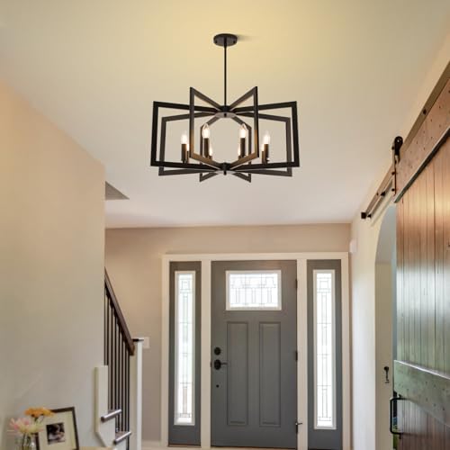 28" Modern Black Chandelier for Dining Room