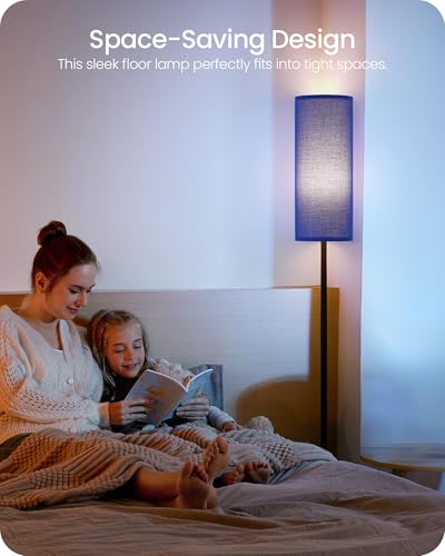 Dimmable Blue Floor Lamp for Living Room with Remote and Foot Switch