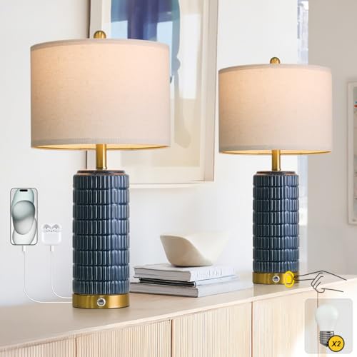 Touch Bedside Table Lamps with USB Ports for Bedroom