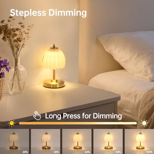 Set of 2 Tulip Table Lamp with 5200mAh Battery & Touch Control (2 Count)