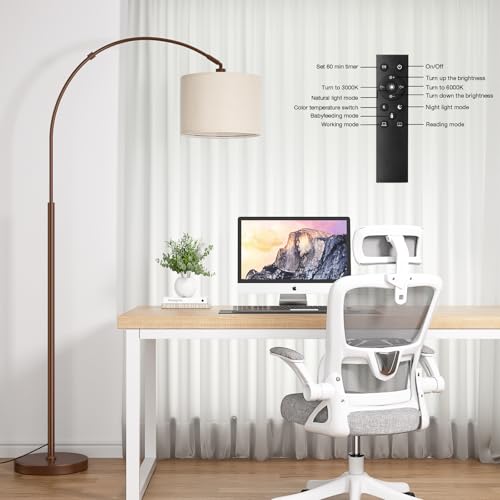 Dimmable Arc Floor Lamp with Remote