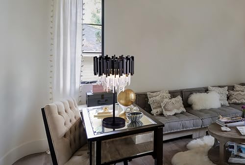 Black Crystal Table Lamp (3 Count)