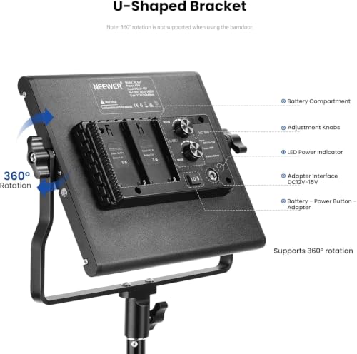 2 Pack Bi Color 660 LED Video Light and Stand Kit (2 Light and stand kit)