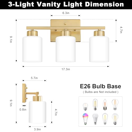 Gold Bathroom Light Fixtures Vanity Lights Over Mirror