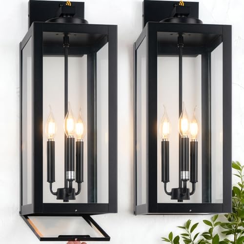 24" Extra Large Dawn to Dusk Outdoor Light Fixture Closed Bottom 3 (2 Count)
