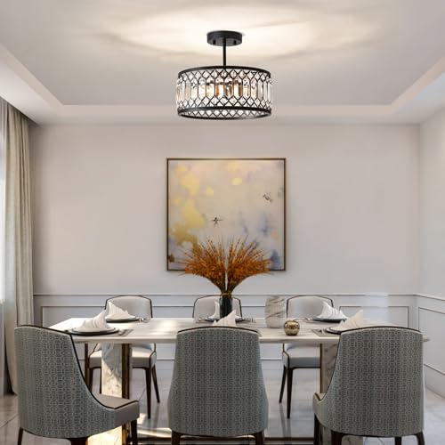 Crystal Black Ceiling Light