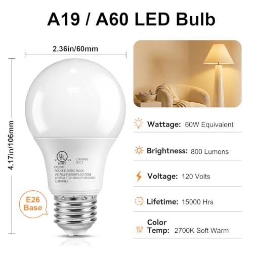 A19 LED Light Bulbs (24 Count)