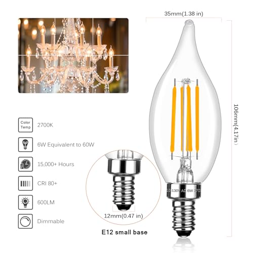 CA11 Chandelier Light Bulbs (12 Count)