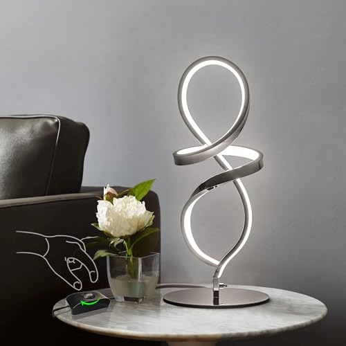 Modern Small Table Lamp with LED Spiral Design