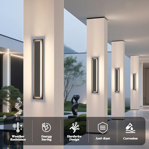 24 in Black Outdoor Wall Light (4 Count)