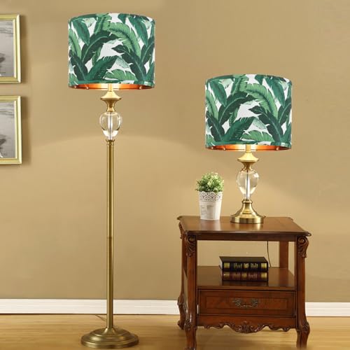 12 Inch Tropical Leaf Floral Lamp Shade Set of 2 (2 Count)