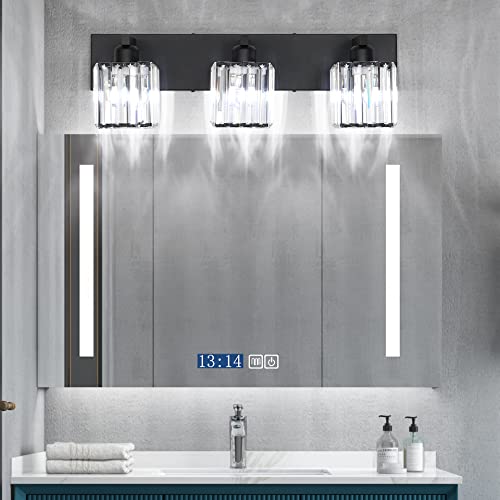 Black Vanity Light Bathroom Lighting Fixtures 3 Light Crystal Modern Bathroom Vanity Light