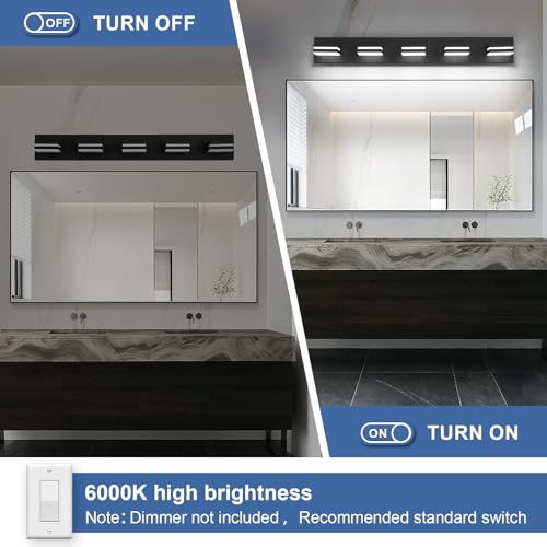 Modern LED Small Black Acrylic Bathroom Lights Fixtures 5