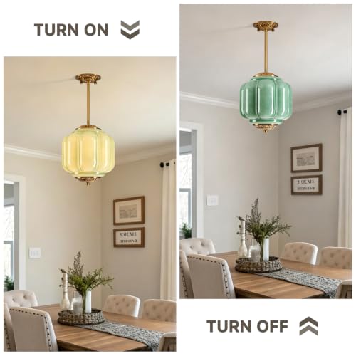 Semi Flush Mount Ceiling Light (Green 9")