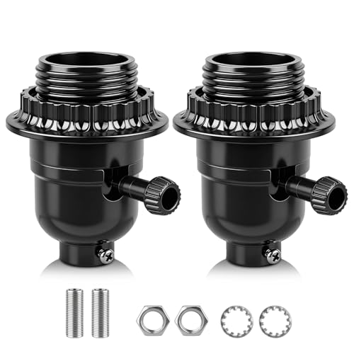 2 Pack E26 Lamp Socket Replacement with ON