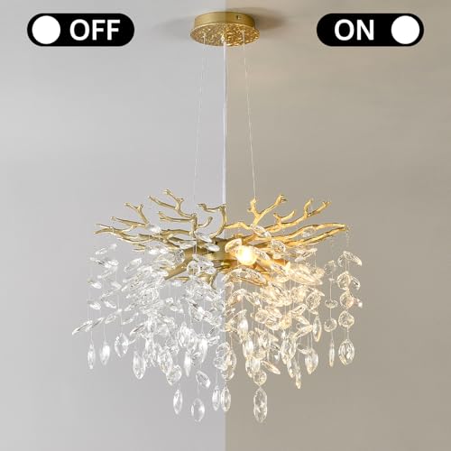 18" Gold Crystal Chandelier 6