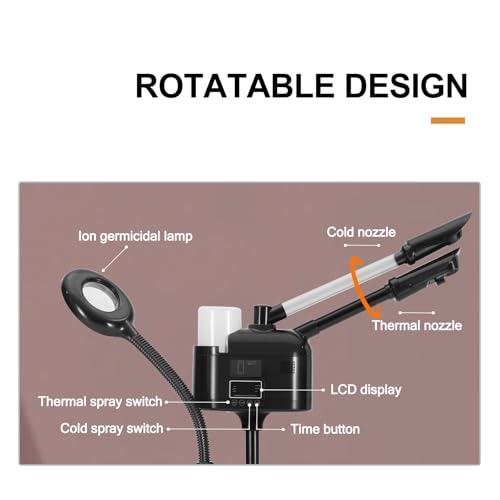 Professional Facial Steamer with 5X LED Magnifying Lamp 3 in 1