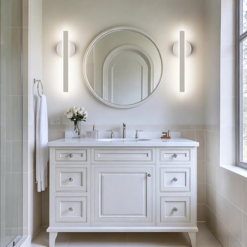 Brushed Nickel Wall Sconce Hardwired Modern LED 18W Wall Sconce Set of Two (2 Count)