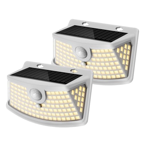 Solar Motion Sensor Lights Outdoor 120 LEDs (2 Count)