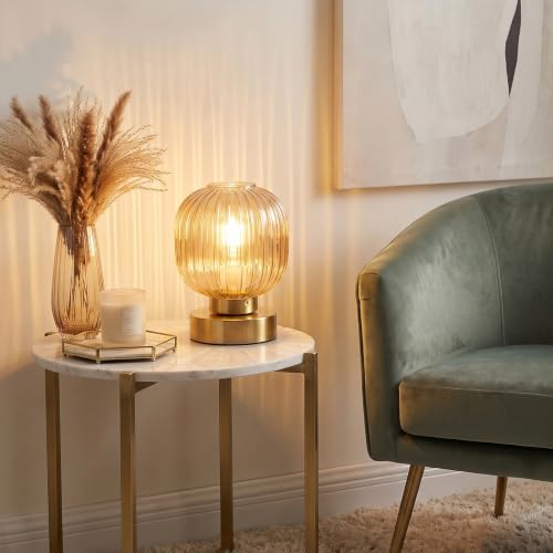 Amber Touch Glass Table Lamp Set of 2 (2 Count)