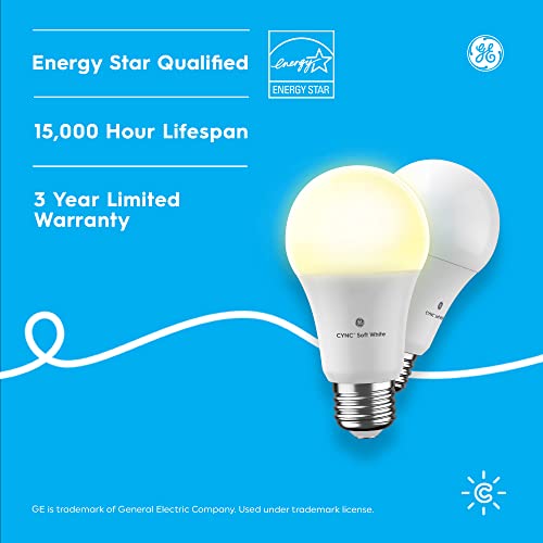 GE CYNC A19 Smart LED Light Bulbs (2 Count)