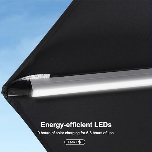 Cantilever Umbrella 12ft Solar LED Light Double Top