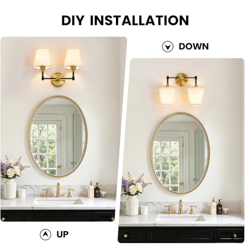 Black Gold Bathroom Light Fixtures (Black Gold / 2 LIGHT)