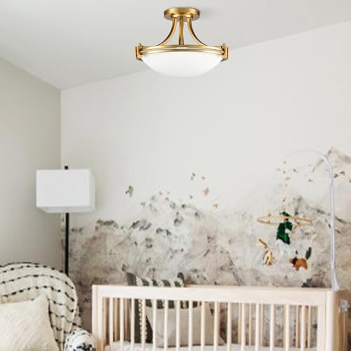 Modern Gold Semi Flush Mount Ceiling Light