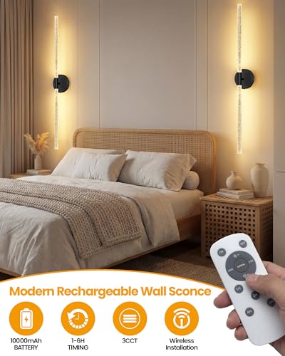 Crystal Inspired Bubble Battery Operated Wall Sconce Set of 2 (2 Count)