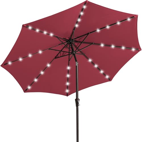 9' Patio Umbrella with Solar Lights