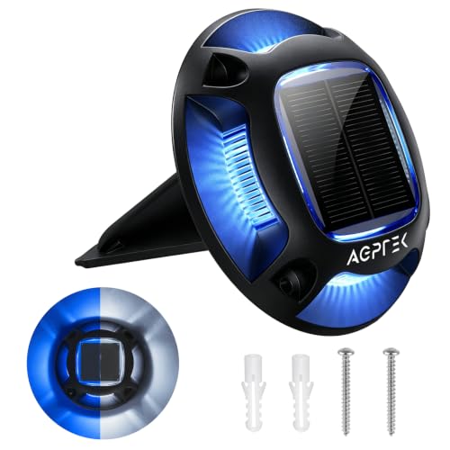 2 Colors in 1 Solar Driveway Lights 1 Pack with Ground Spike Design