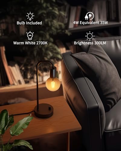 Industrial Table Lamp Set of 2 with USB C&A Charging Port (2 Count)