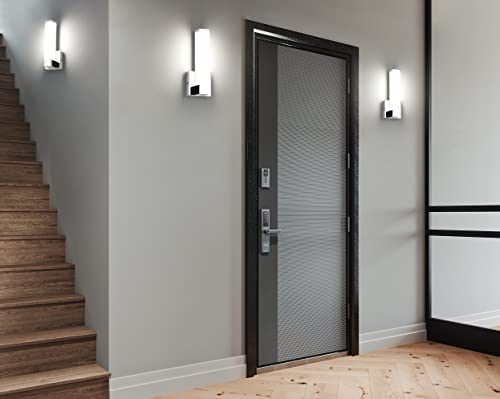 Chrome Wall Lights for Bedroom Modern Indoor LED Hallway Sconces Corner Light 12" Inch Height 12W 4000K Bedside Stair Sconces Wall Lighting Lamps 110V AC
