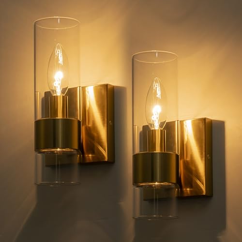 Brass Indoor Wall Sconces Set of Two