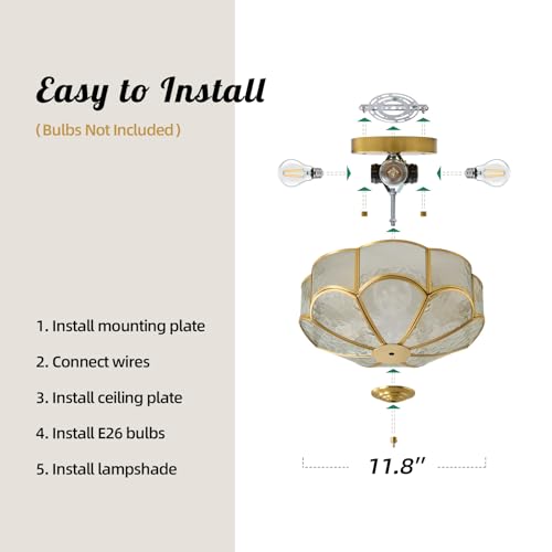 Gold Brass Vintage Ceiling Light