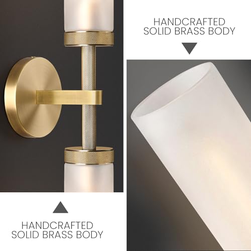 30" Knurled Brass 2 Light Wall Sconces
