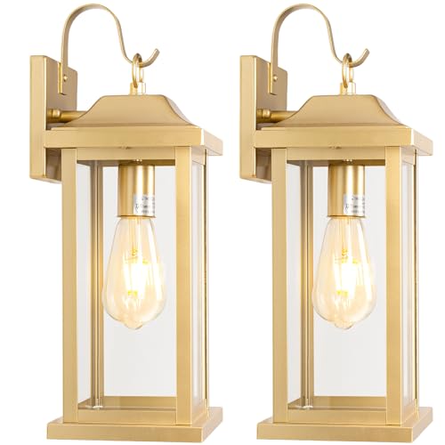 17 Inch Large Gold Outdoor Sconces Wall Lighting 2 (2 Count)