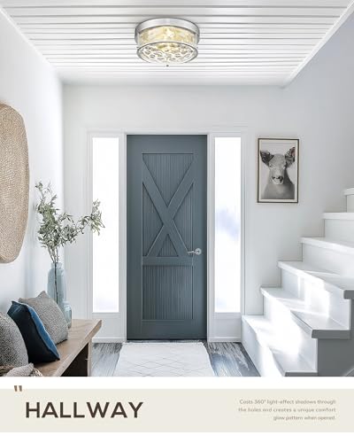 Brushed Nickel Flush Mount Light