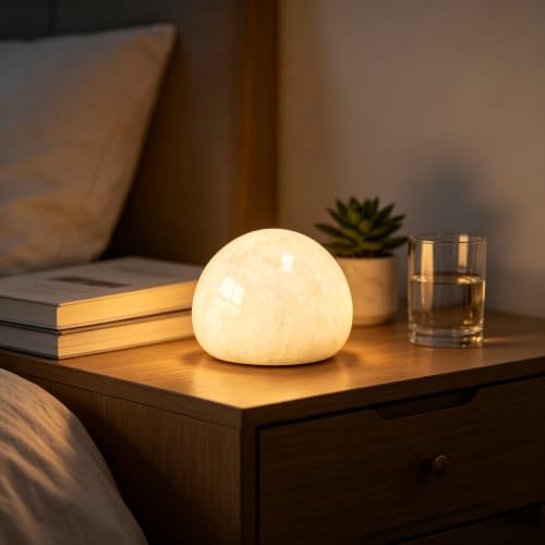 Natural Marble Lamp Cordless Touch Control Night Light 3