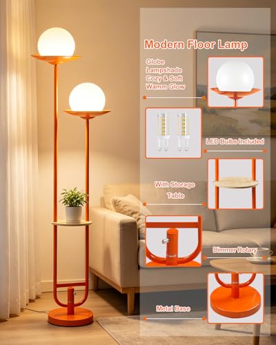 63IN Globe Floor Lamp with Shelf 2 (2 Count)