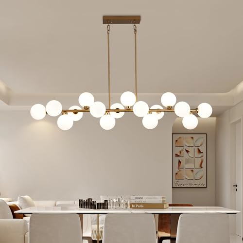 55" Brass Linear Chandelier
