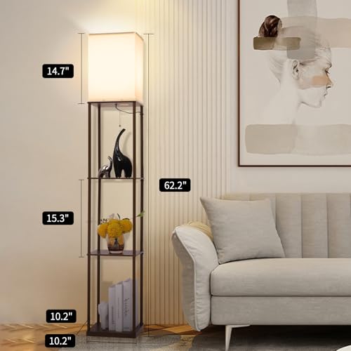 Floor Lamp with Shelves