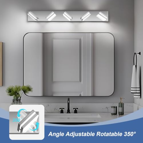 Modern LED Stainless Steel Chrome Acrylic Bathroom Lights Fixtures 5