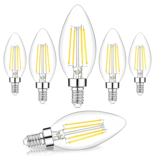 6 Pack Dimmable E12 LED Candelabra Bulbs 60W Equivalent (6 Count)
