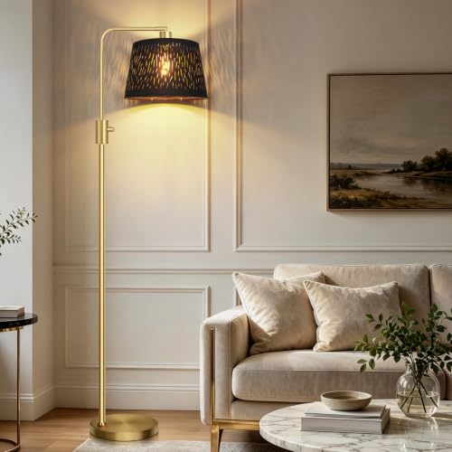Upgraded】 Dimmable Gold Floor Lamp