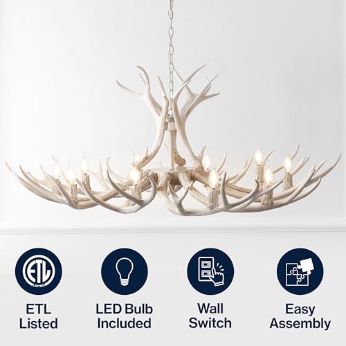 Eldora 10 Light Resin Antler Chandelier 49"