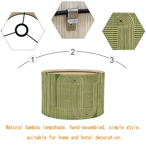 Modern lamp Shade Abstract Green Geometric Art Deco 13.8 * 9Inch