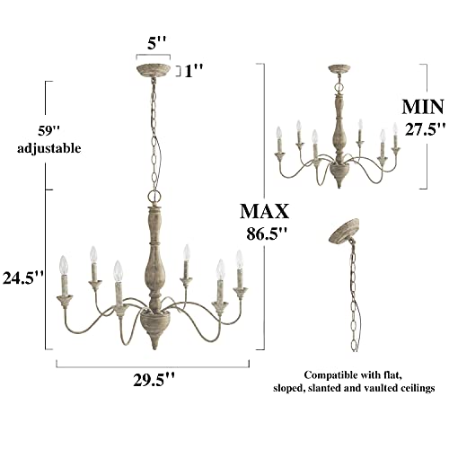 6 Light French Country Chandelier