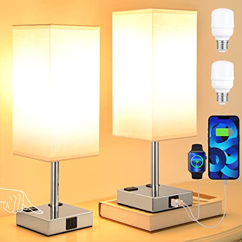 Touch Table Lamps Set of 2 for Bedroom (2 Count)